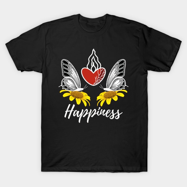 Happiness Butterfly T-Shirt by Introvert Home 